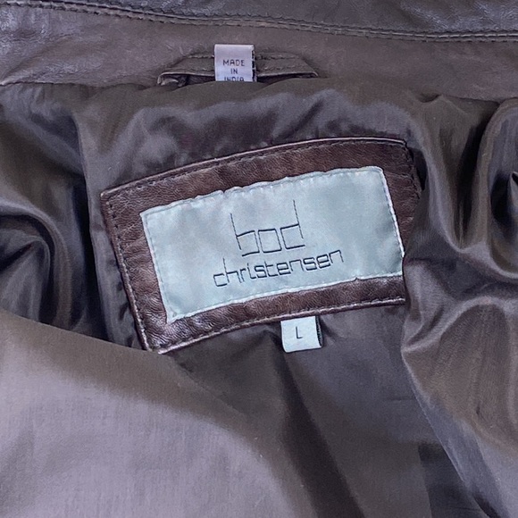Bod and Christensen 90’s Brown Leather Jacket - Picture 11 of 14